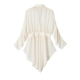 Batwing Long Sleeve Chiffon Waist-Cinched Shirt