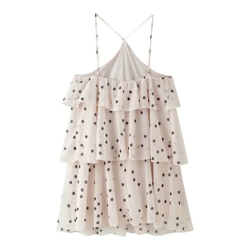 Romantic Polka Dot Halter Cake Dress