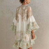 Chic Floral Ruffle Hem Dress