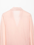 Tie-Belt Ring Detail Waist-Defined Shirt