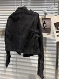 Slim Fit Stand Collar Long Sleeve Denim Jacket