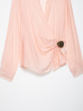 Tie-Belt Ring Detail Waist-Defined Shirt