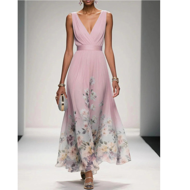Elegant V-Neck Cross-Border Dress