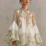 Chic Floral Ruffle Hem Dress