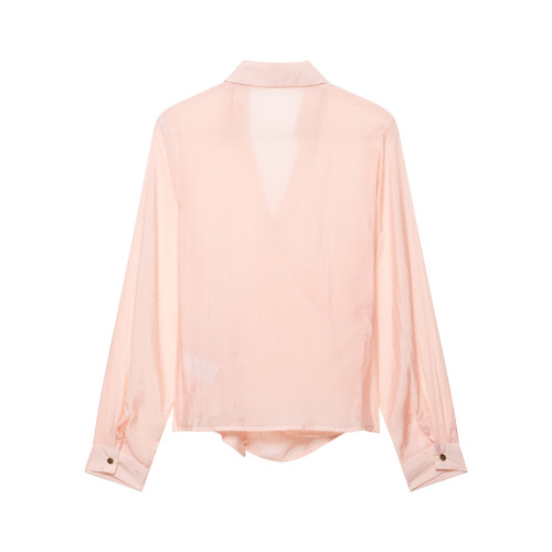 Tie-Belt Ring Detail Waist-Defined Shirt