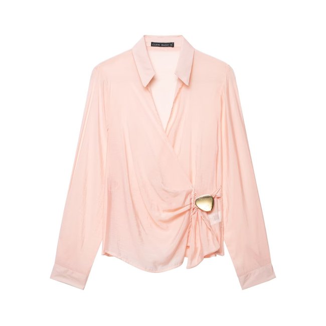Tie-Belt Ring Detail Waist-Defined Shirt