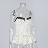 Polka Dot Lace Cami Top