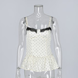Polka Dot Lace Cami Top