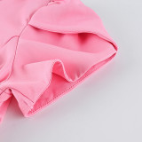 High-Neck Puff Sleeve High-Waisted Dress