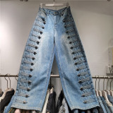 Vintage Court Style Denim Trouser