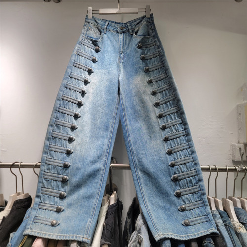 Vintage Court Style Denim Trouser