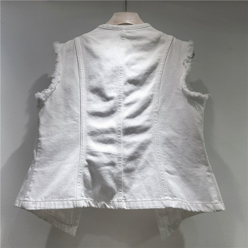 Vintage European Court Style Slim-Fit Sleeveless Denim Vest