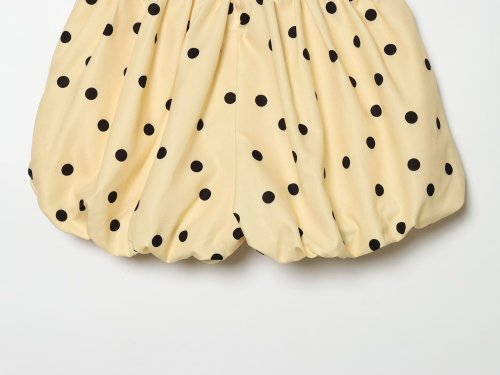 Trendy Polka Dot Balloon Sleeve Jacket and Shorts Set