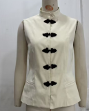 Elegant Slim-Fit Sleeveless Top with Button