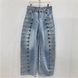 Vintage Court Style Denim Trouser
