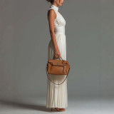 Pleated Halter Neck Wide-Leg Jumpsuit