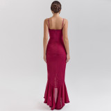 Sleeveless Long Slip Dress with Spaghetti Straps