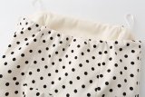 Polka Dot Peplum Strapless Top