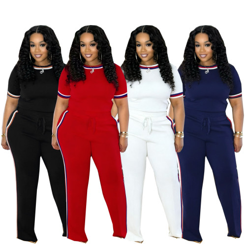 Trendy Color-Block Ribbed Loose-Fit Two-Piece Set