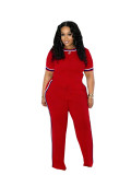 Trendy Color-Block Ribbed Loose-Fit Two-Piece Set