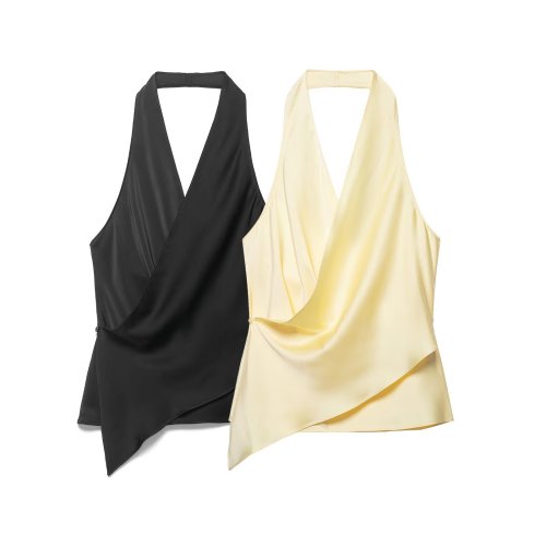 Satin Feel Halter Neck Top