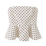 Polka Dot Peplum Strapless Top