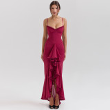 Sleeveless Long Slip Dress with Spaghetti Straps