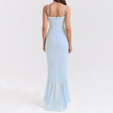 Sleeveless Long Slip Dress with Spaghetti Straps