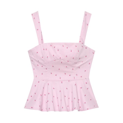 Striped Floral Corset Top