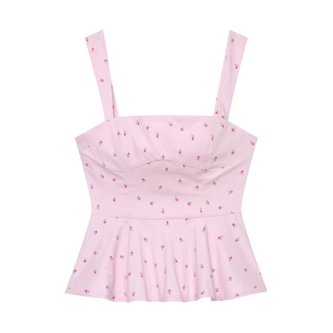 Striped Floral Corset Top