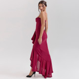 Sleeveless Long Slip Dress with Spaghetti Straps