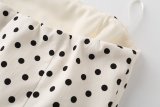 Polka Dot Peplum Strapless Top