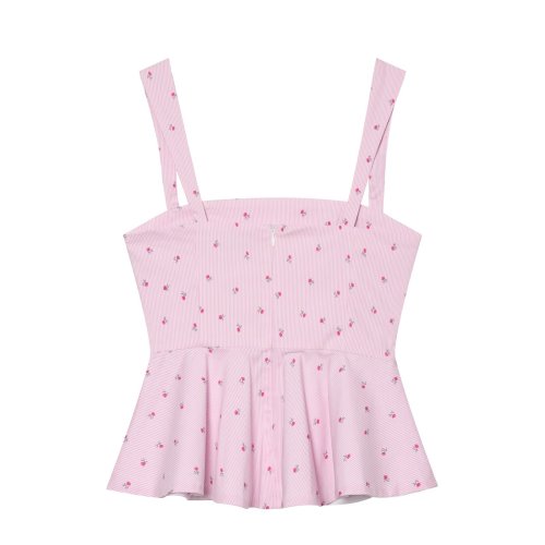 Striped Floral Corset Top