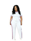 Trendy Color-Block Ribbed Loose-Fit Two-Piece Set