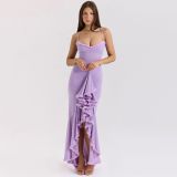 Sleeveless Long Slip Dress with Spaghetti Straps