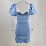 Square Neck Sexy Bone-Structured Bodycon Dress
