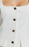 Buttoned Square Neck Sleeveless Vest and Bodycon Skirt Set