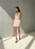 Fashion Backless Halter Vest and Shorts Set