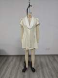 Fashion Color-Block Buttoned Slim-Fit Dress for Women