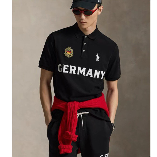 Men's Cotton Short Sleeve Embroidered Polo Shirt