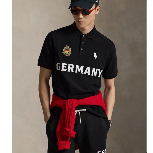 Men's Cotton Short Sleeve Embroidered Polo Shirt