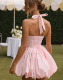 Halter Neck Tie Bow Dress