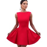 Sexy Sleeveless Elegant Solid Color Women's Dress