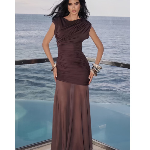 Designer Slim-Fit Bodycon Dress with Mesh Inserts