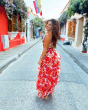 Women Elegant Off-Shoulder Maxi Evening Gown