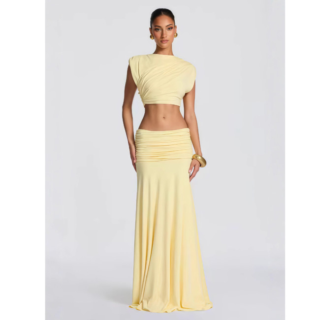 Two-Piece Top and Long Skirt Set