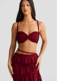 Backless Spaghetti Strap Lace Bodycon Skirt