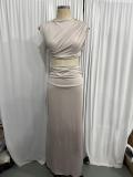 Two-Piece Top and Long Skirt Set
