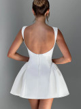 Sexy Sleeveless Elegant Solid Color Women's Dress