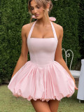 Halter Neck Tie Bow Dress